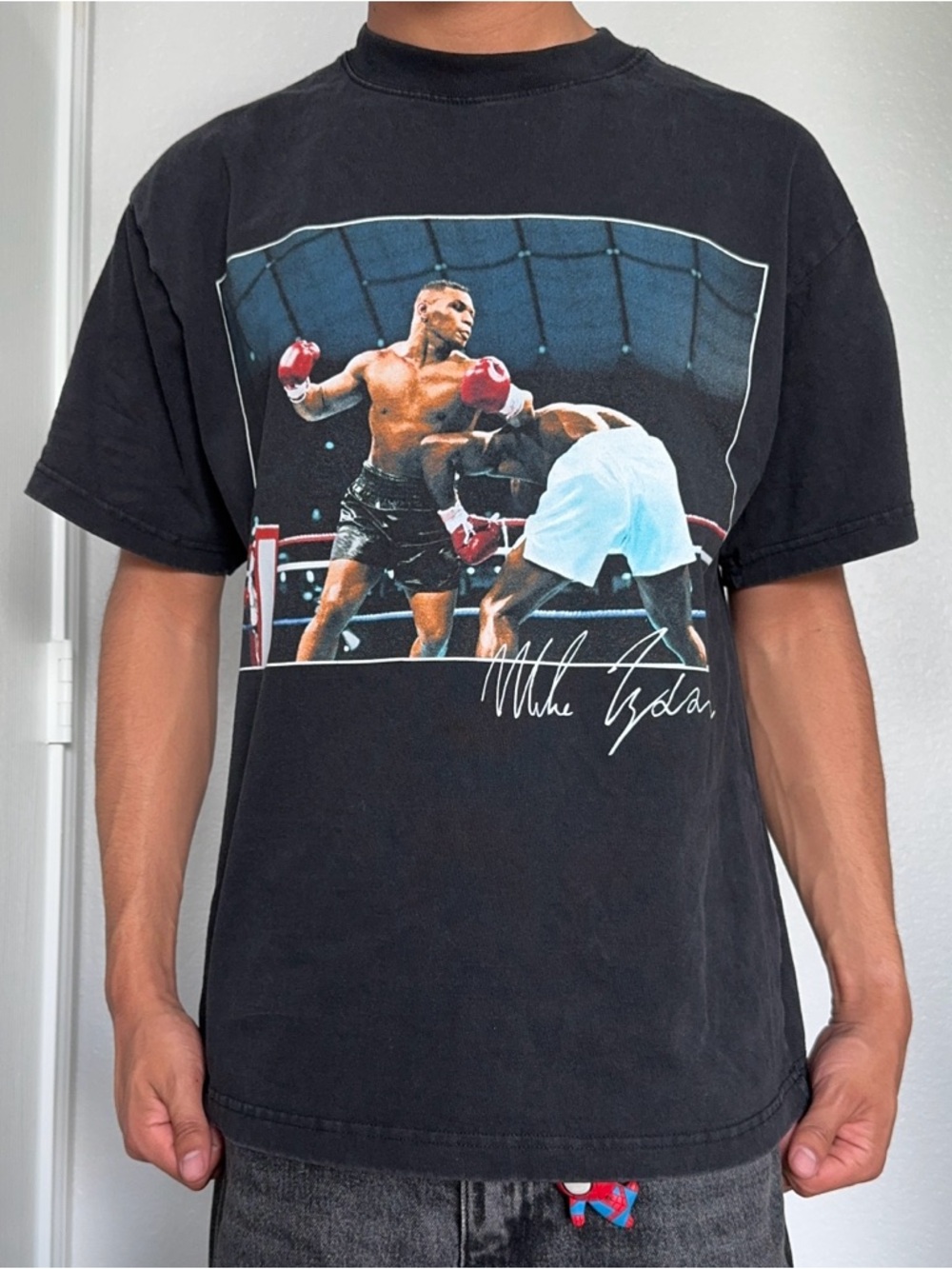 Mike Tyson Black Short-Sleeve Boxing Graphic Tee